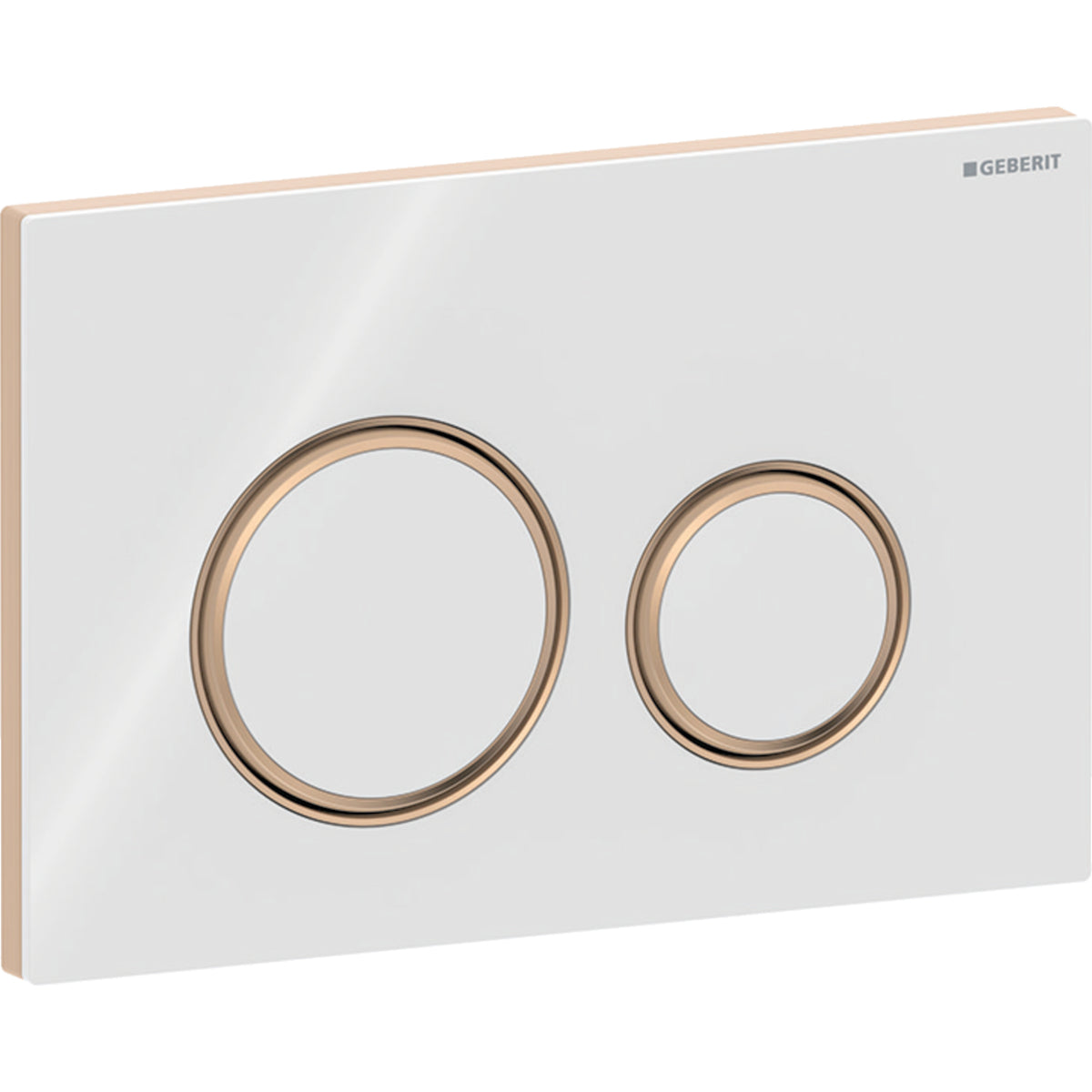Geberit Sigma50 Betätigungsplatte, rund, 2-Mengen-Spülung (rotgold gebürstet/weiß Glas)