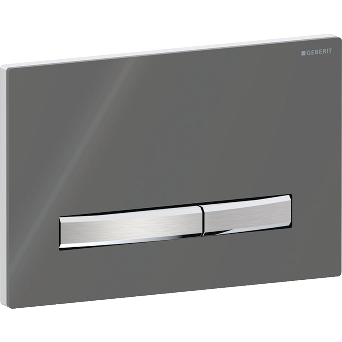 Geberit Sigma50 Betätigungsplatte, eckig, 2-Mengen-Spülung (chrom glänzend/lava Glas/chrom gebürstet)