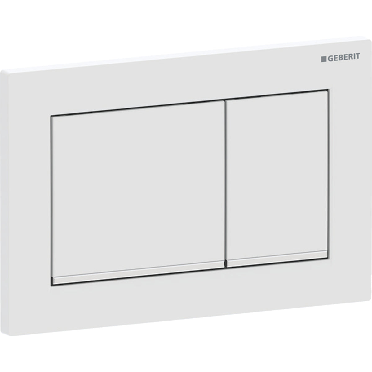 Geberit Omega20 Betätigungsplatte, eckig, 2-Mengen-Spülung (weiß matt/chrom glänzend)