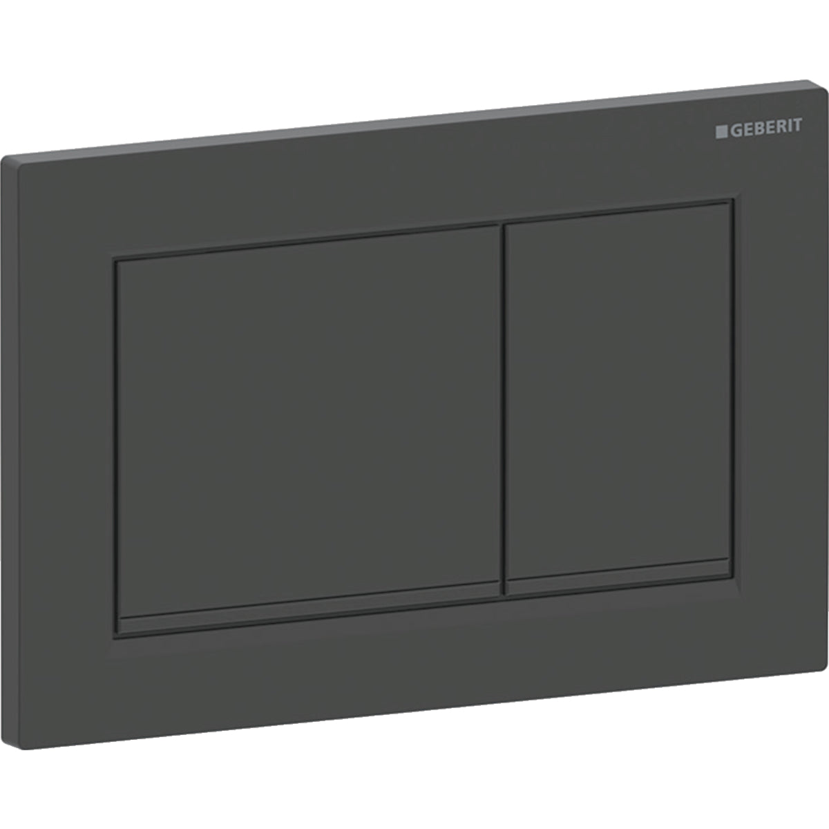 Geberit Omega20 Betätigungsplatte, eckig, 2-Mengen-Spülung (schwarz matt/schwarz glänzend)