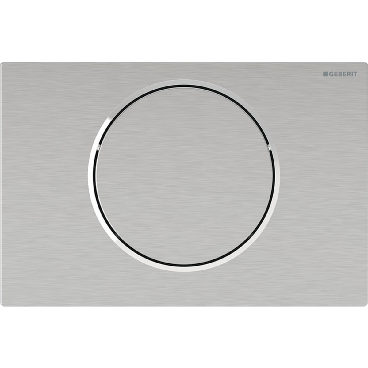 Geberit WC-Steuerung elektronisch, Netzbetrieb, mit Sigma10 Betätigungsplatte, rund, für Stützklappgriff, 1-Mengen-Spülung (Edelstahl gebürstet/poliert)