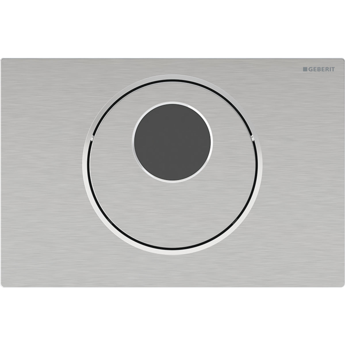 Geberit WC-Steuerung elektronisch, Netzbetrieb, mit Sigma10 Betätigungsplatte, rund, automatisch/berührungslos/manuell, 2-Mengen-Spülung (Edelstahl gebürstet/poliert)