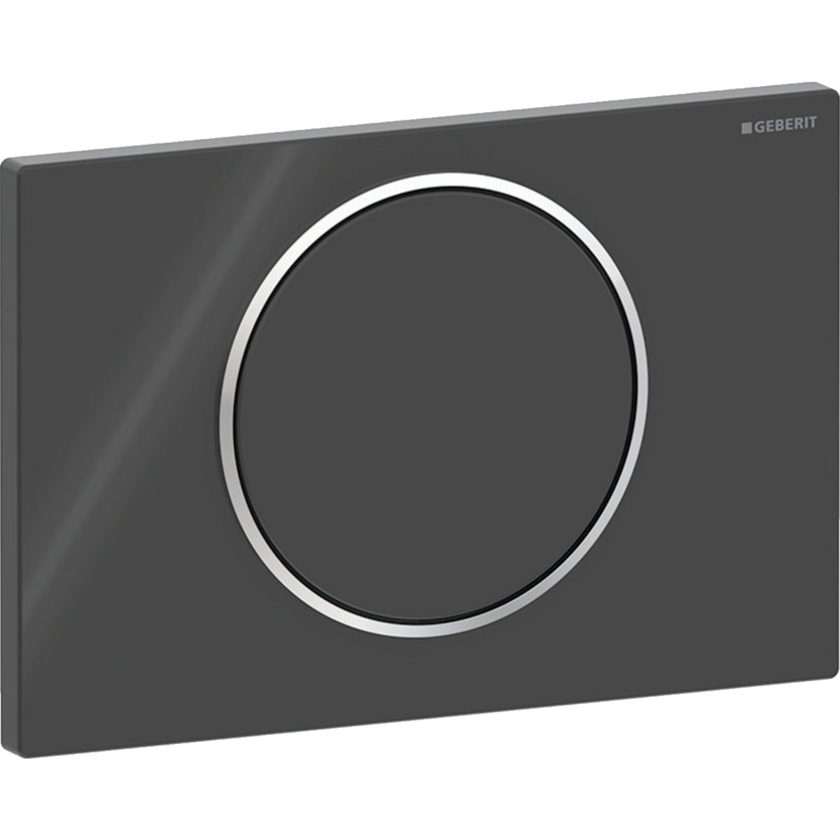 Geberit Sigma10 Betätigungsplatte, rund, Spül-Stopp-Spülung (schwarz glänzend/chrom glänzend)