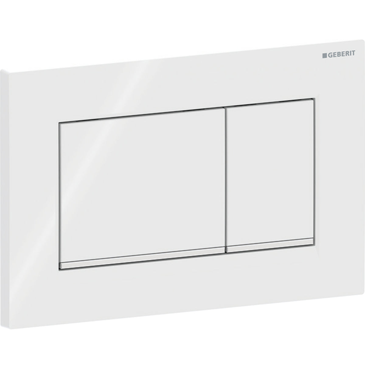Geberit Sigma20 Betätigungsplatte, eckig, 2-Mengen-Spülung (weiß glänzend/chrom glänzend)