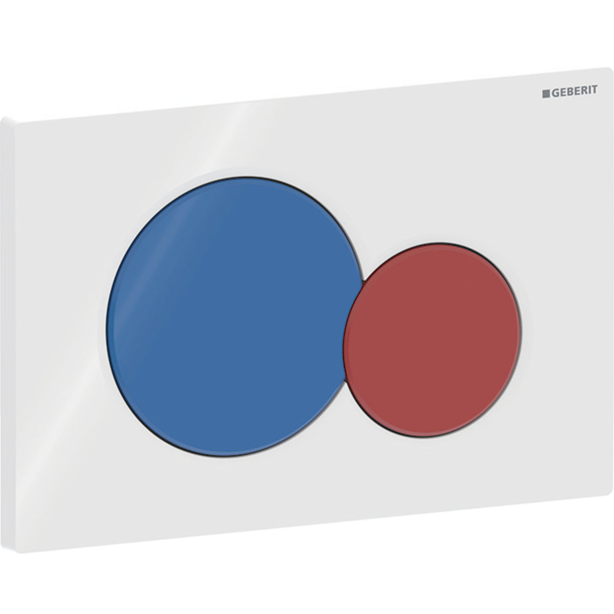 Geberit Sigma01 Betätigungsplatte, rund, 2-Mengen-Spülung, für Bambini WC (weiß glänzend/ultramarinblau glänzend/korallenrot glänzend)