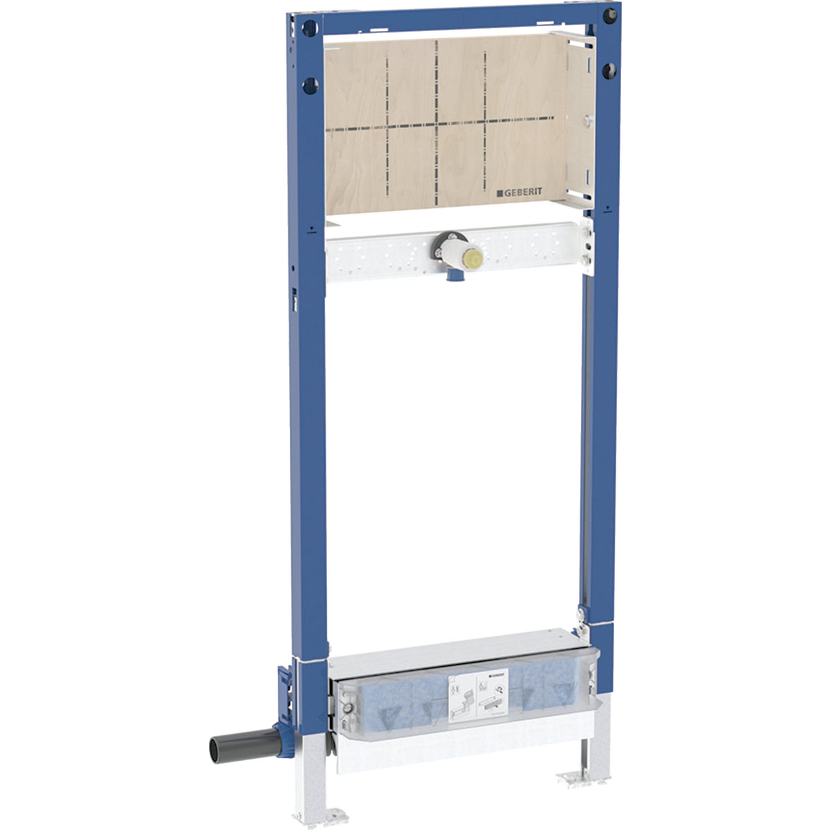 Geberit Duofix Element für Dusche, 130 cm, mit CleanWall Wandablauf, Wandarmatur Unterputz, für Estrichhöhe 65-90 mm