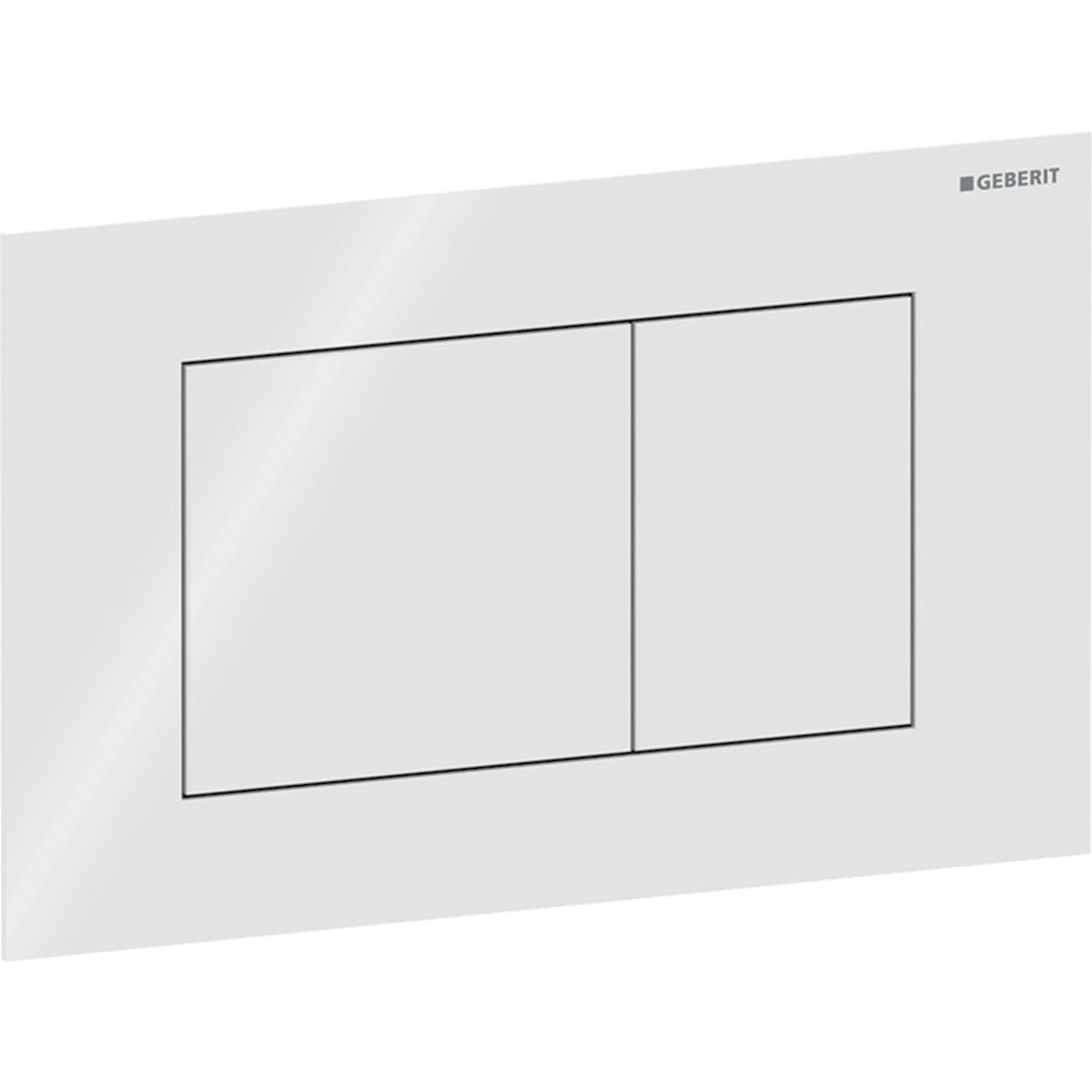 Geberit Sigma40 Betätigungsplatte, eckig, 2-Mengen-Spülung, Glas (weiß)