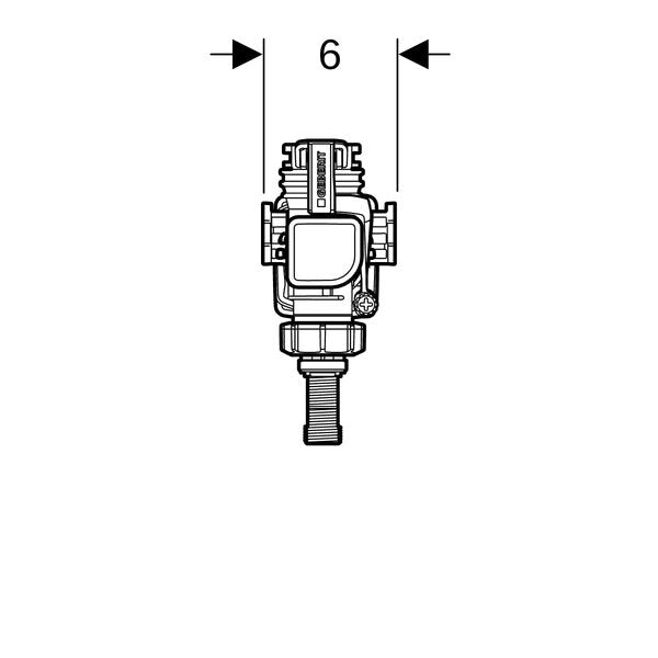 Geberit Typ 383 Füllventil, Anschluss seitlich 3/8", Nippel aus Messing, für Unterputz-Spülkasten