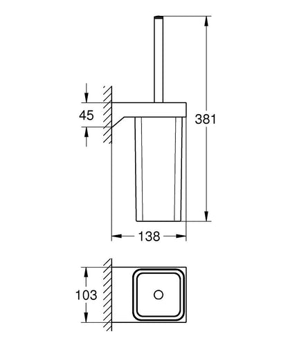 Grohe Selection Cube Toilettenbürstengarnitur 40857, Wandmontage (chrom)