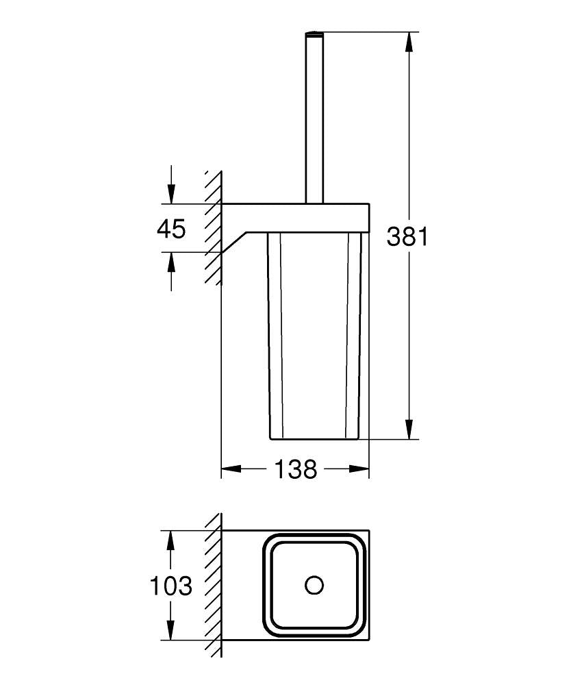 Grohe Selection Cube WC-Bürstengarnitur 40857, Wandmontage (matt black)