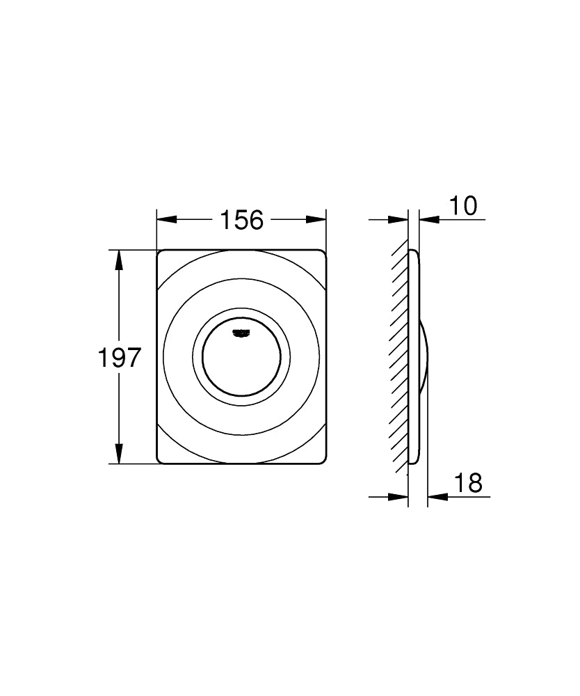 GROHE Surf Betätigungsplatte 37063 mit Druckknopfbetätigung (chrom)