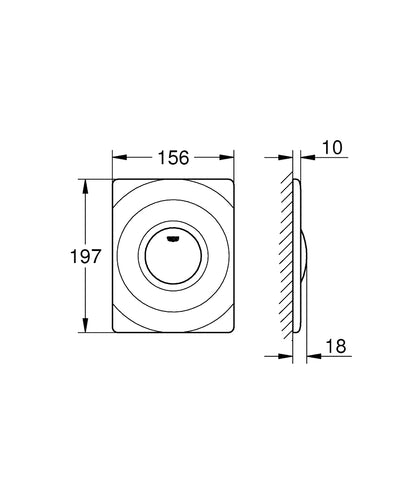 GROHE Surf Betätigungsplatte 37063 mit Druckknopfbetätigung (alpinweiß)