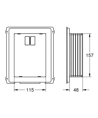 GROHE Revisionsschacht für kleine Betätigungsplatten (80 mm Spülkasten)