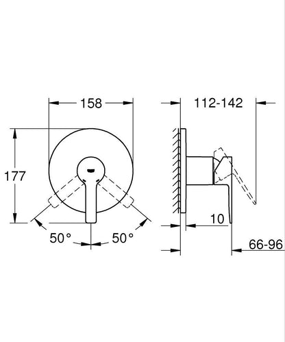 Grohe Lineare Einhand-Brausebatterie 24063, Fertigmontageset für Rapido SmartBox (cool sunrise gebürstet)