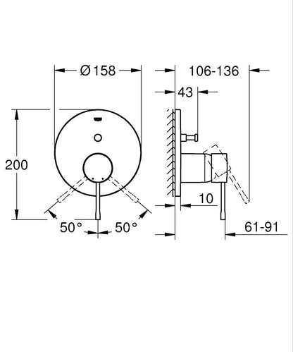 GROHE Essence Reglerset für Einhebel-Armaturen (chrom)