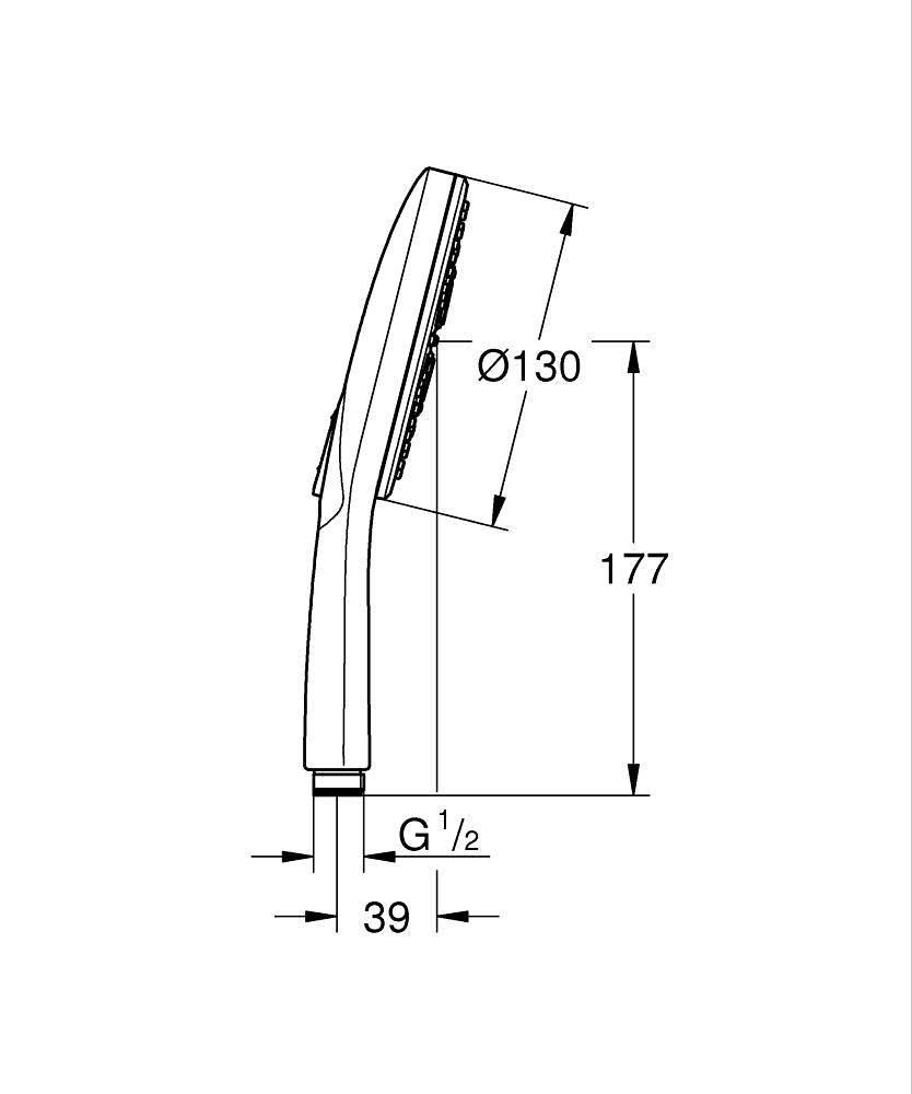 GROHE Rainshower SmartActive 130 Handbrause 26574, 3 Strahlarten, 8,5 l/min (moon white/chrom)
