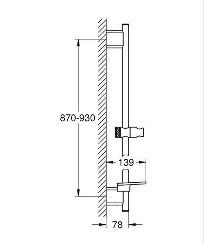 Grohe Rainshower SmartActive Brausestange 26603, 900 mm, mit Ablage (warm sunset gebürstet)