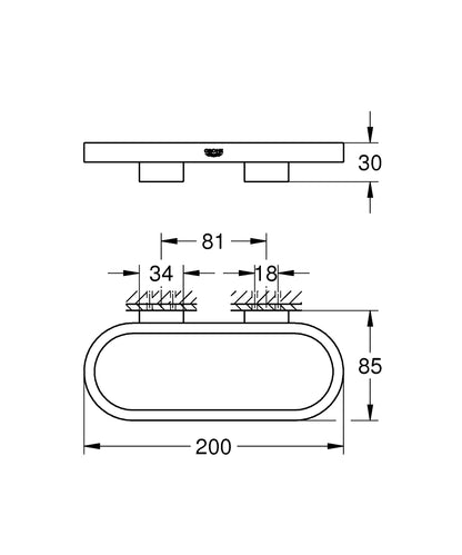 Grohe Selection Handtuchring mit Halter 41035 (hard graphite gebürstet)