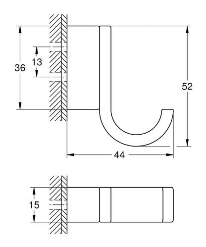GROHE Selection Bademantelhaken einfach (hard graphite)