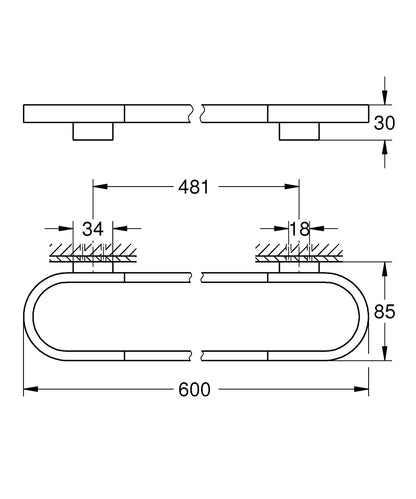 Grohe Selection Badetuchhalter 41056, 600 mm (warm sunset gebürstet)