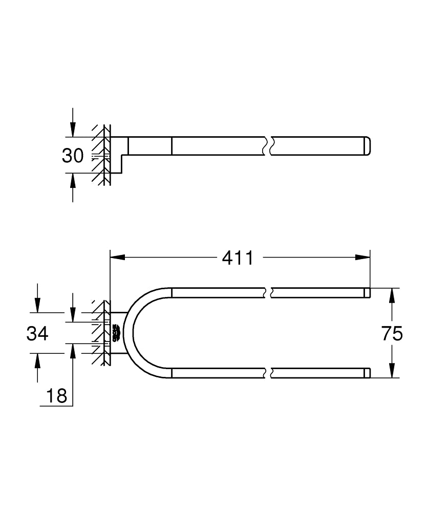 Grohe Selection Handtuchhalter 41059, 2-armig, nicht schwenkbar (chrom)