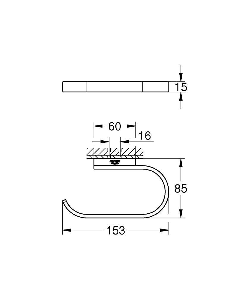 GROHE Selection WC-Papierhalter 41220 ohne Deckel (phantom black)