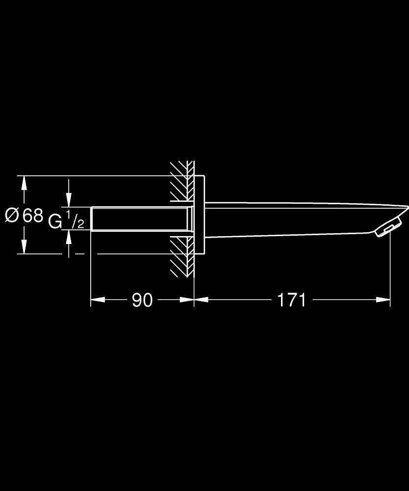 GROHE BauCosmopolitan Wanneneinlauf Ausladung 171 mm (chrom)