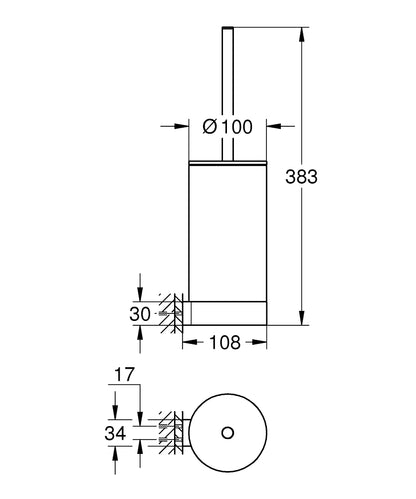 Grohe Selection WC-Bürstengarnitur 41215, Wandmontage (phantom black)