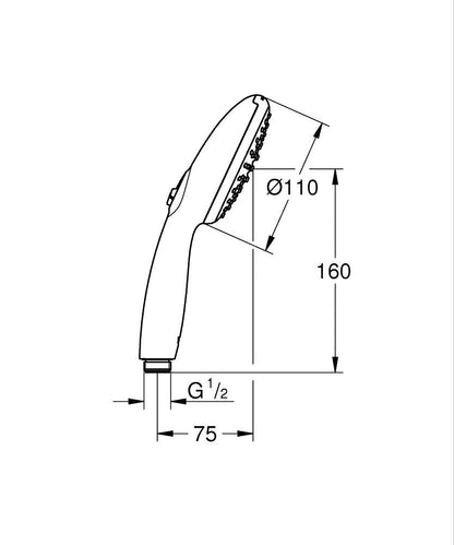GROHE Tempesta 110 Handbrause 2 Strahlarten 5,6 l/min (chrom)