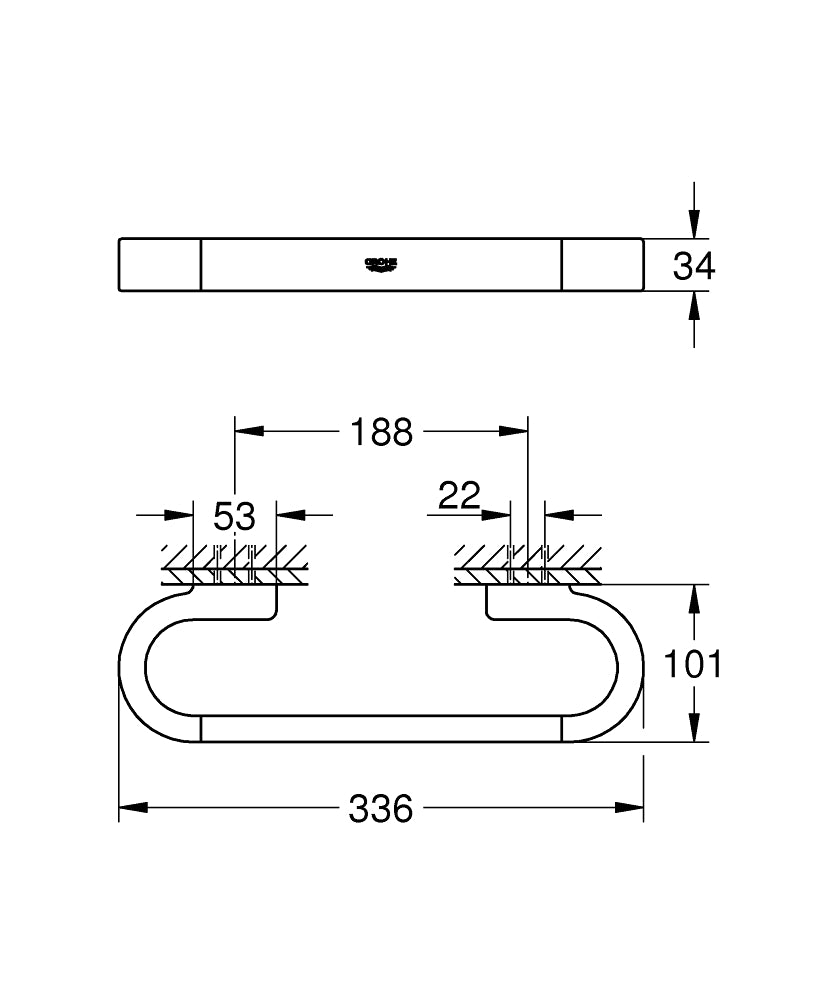 GROHE Selection Wannengriff 41064, 336 mm (chrom)