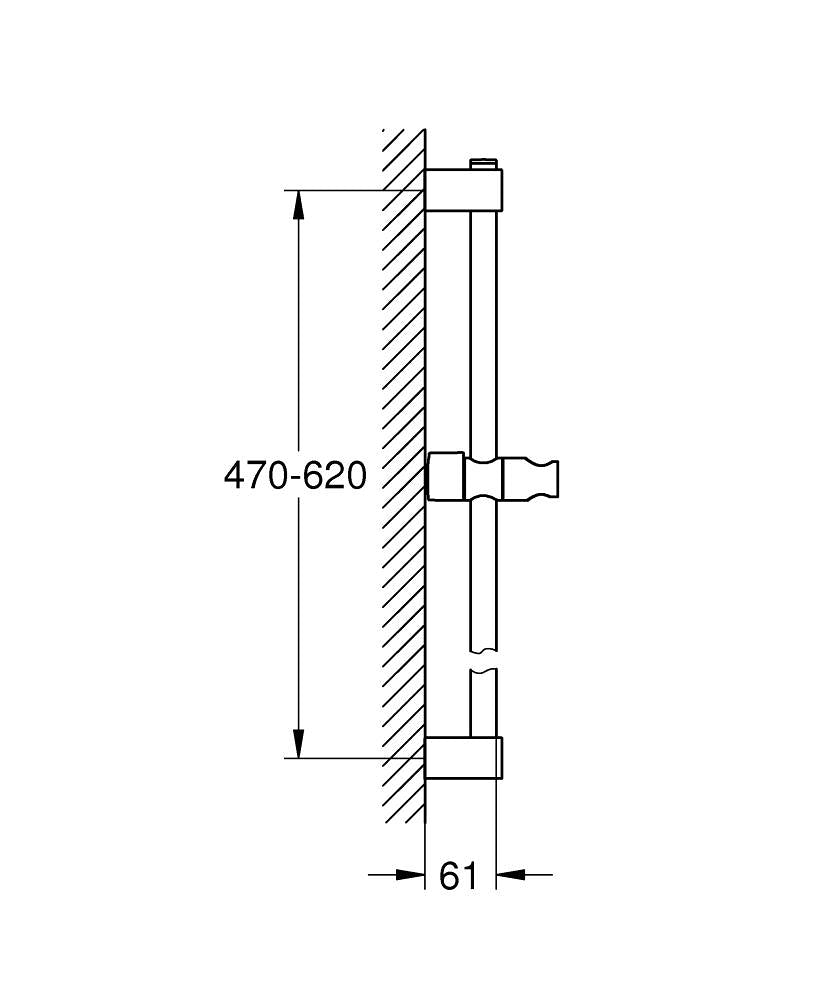 Grohe Tempesta Brausestange 600 mm (matt black)