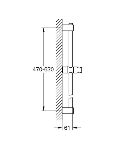 Grohe Tempesta Brausestange 600 mm (matt black)