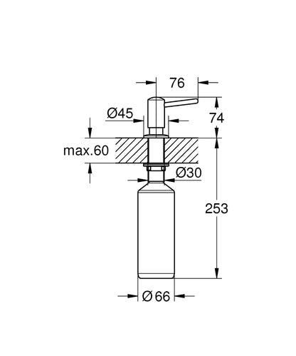 Grohe Seifenspender Contemporary 40536 Vorratsbehälter 0,4 l (chrom)