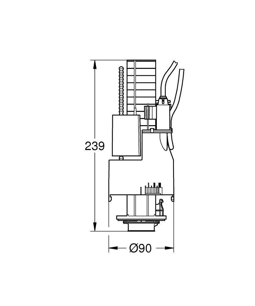 Grohe 2-Mengen Ablaufventil 42774 für Wandeinbau-Spülkästen 6l/3l