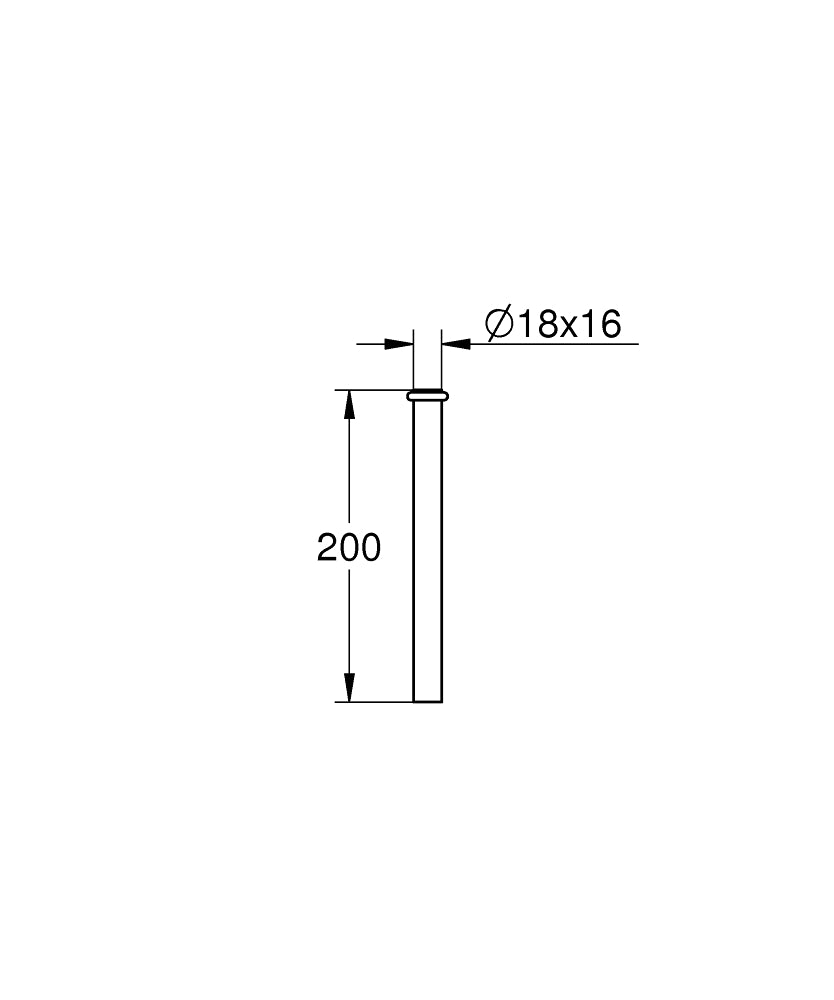 GROHE Urinalspülrohr 37035 Ø 18 mm, 200 mm (chrom)