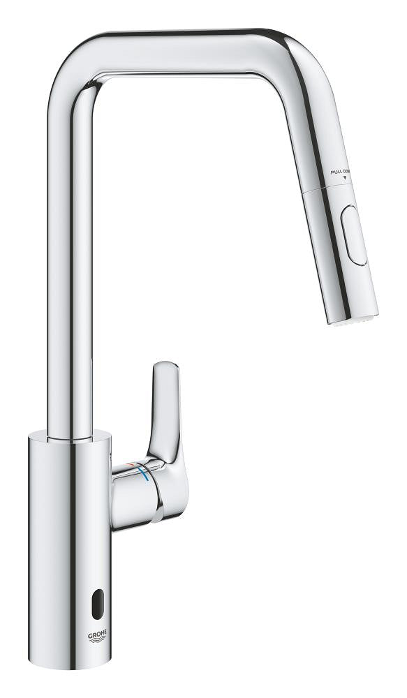 Grohe Eurosmart Hybrid-Spültischbatterie 1012350 mit Infrarot-Elektronik und herausziehbarem Auslauf (chrom)