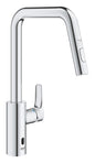 Grohe Eurosmart Hybrid-Spültischbatterie 1012350 mit Infrarot-Elektronik und herausziehbarem Auslauf (chrom)