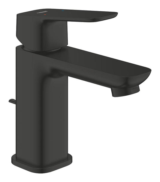 Grohe Cubeo Einhand-Waschtischbatterie 101694, S-Size, mit Zugstangen-Ablaufgarnitur (matt black)