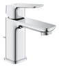 Grohe Cubeo Einhand-Waschtischbatterie 101731, S-Size, Low Flow, Mittelstellung kalt, mit Zugstangen-Ablaufgarnitur (chrom)