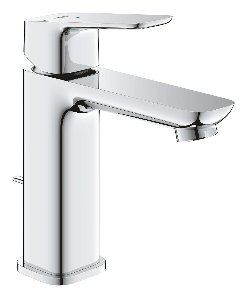 Grohe Cubeo Einhand-Waschtischbatterie 101756, M-Size, Mittelstellung kalt, mit Zugstangen-Ablaufgarnitur (chrom)