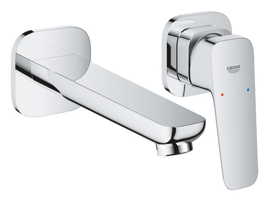 Grohe Cubeo 2-Loch-Waschtischbatterie 101788, Wandmontage, Fertigmontageset für 23200, Ausladung 183 mm (chrom)