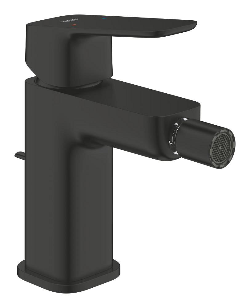 Grohe Cubeo Einhand-Bidetbatterie 101810 mit Zugstangen-Ablaufgarnitur (matt black)