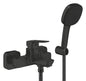 Grohe Cubeo Einhand-Wannenbatterie 101814, Wandmontage, mit Brausegarnitur (matt black)