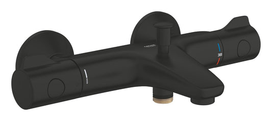 Grohe Grohtherm 800 Thermostat-Wannenbatterie 102203, Wandmontage, eigensicher (matt black)