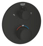 Grohe Grohtherm Thermostat-Brausebatterie 102208 mit integrierter 2-Wege-Umstellung, Fertigmontageset für Rapido SmartBox, rund (matt black)