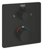 Grohe Grohtherm Thermostat-Brausebatterie 102209 mit integrierter 2-Wege-Umstellung, Fertigmontageset für Rapido SmartBox, eckig (matt black)