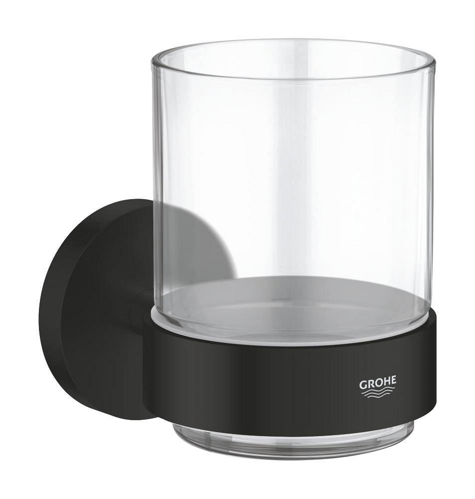 GROHE Essentials Glas mit Halter 102256 (matte black)
