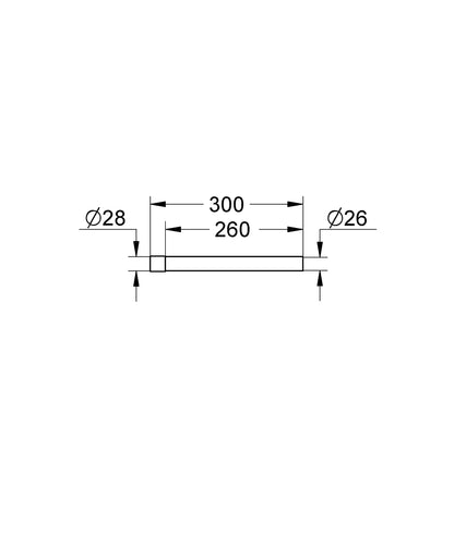 GROHE Spülrohr-Verlängerung 260 mm, Ø 28 x 26 mm (chrom)