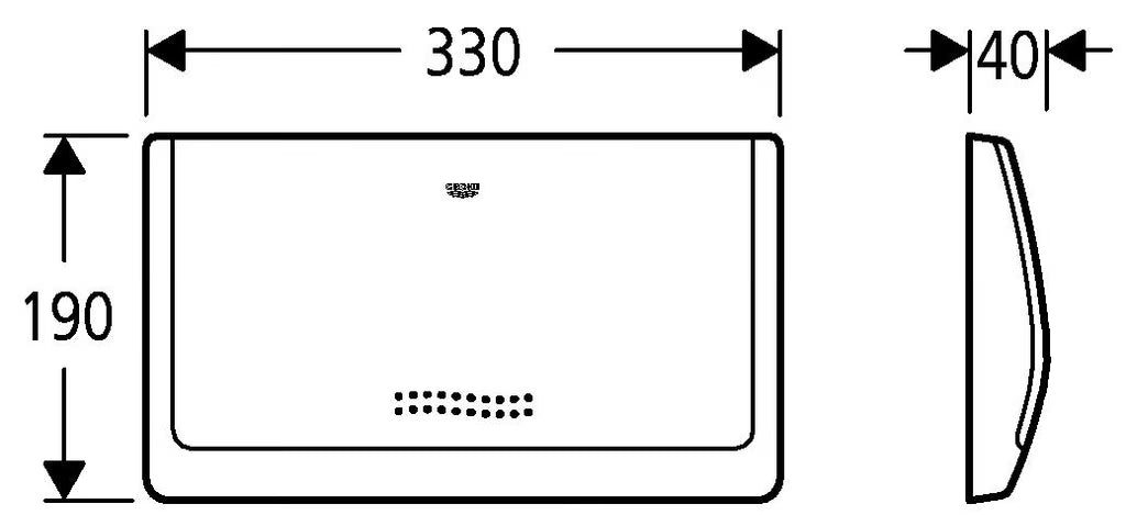 Grohe Abdeckplatte Classic 37053 330 x 190 mm für Spülkasten 6-9l (mattchrom)