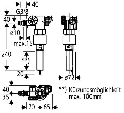 GROHE Füllventil für Unterputz-Spülkästen 6 Liter